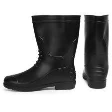 Hillson Welcome Black Plain Toe Gumboot Size 6