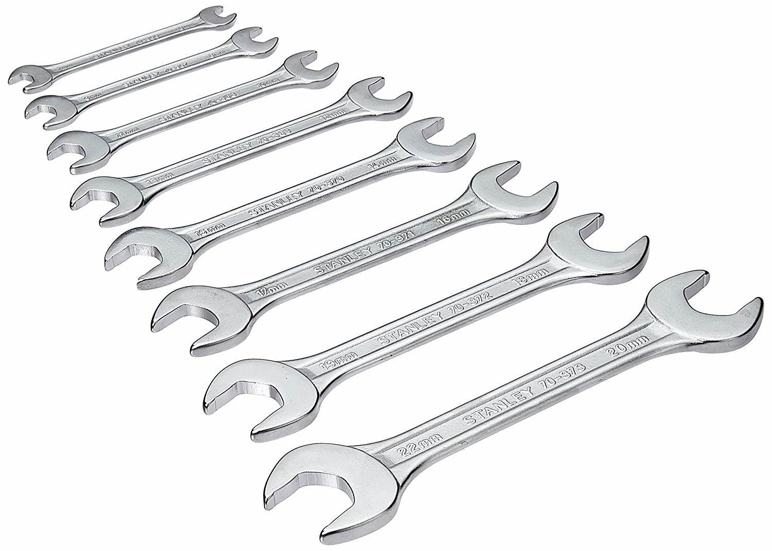 Stanley 70-379E Matte Finish Double Open End Spanner Set, 8-Piece Set