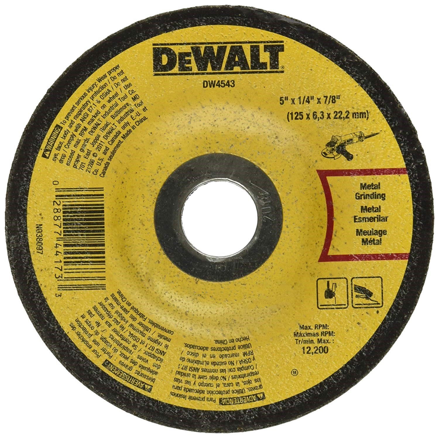 Dewalt DW4543 CM Grinding Wheel m4gPack of 15m5g