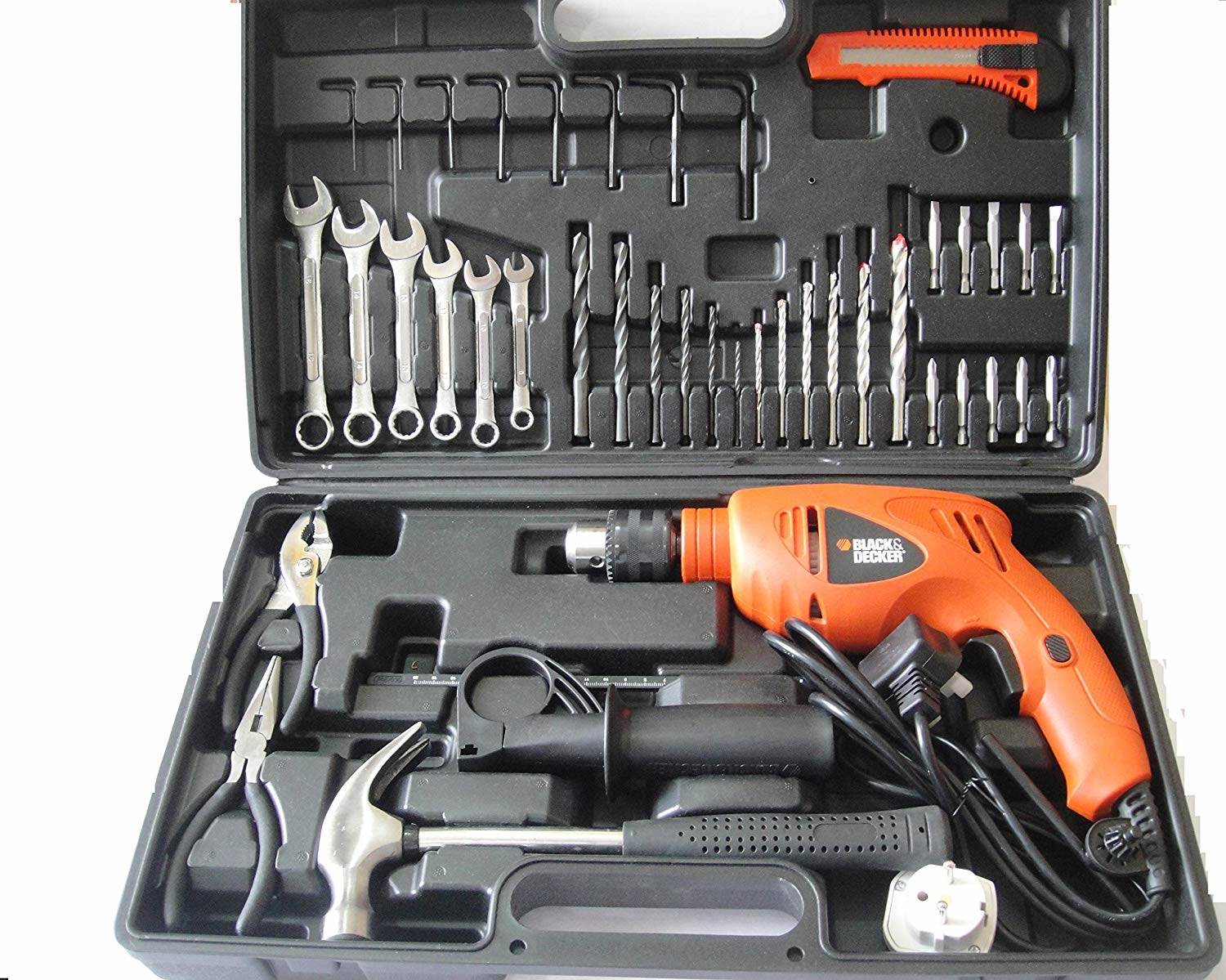 Black m10g Decker HD5513K40 13 MM Variable Speed Reversible Hammer Drill m10g Handtool Kit