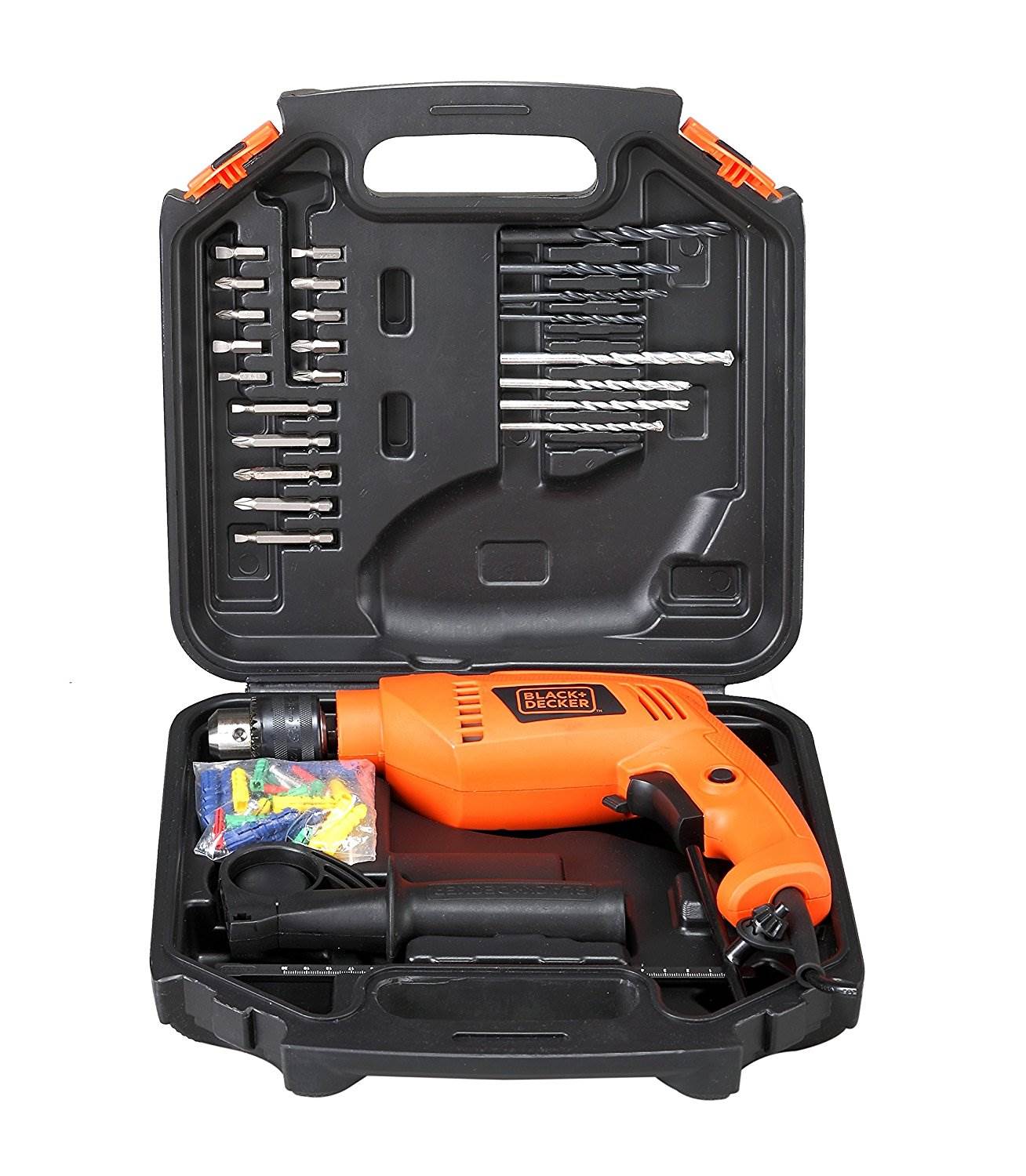 Black m10g Decker HD555K50-IN 13mm 550 Watt Impact Drill Kit m4g50 Accessoriesm5g, Orange