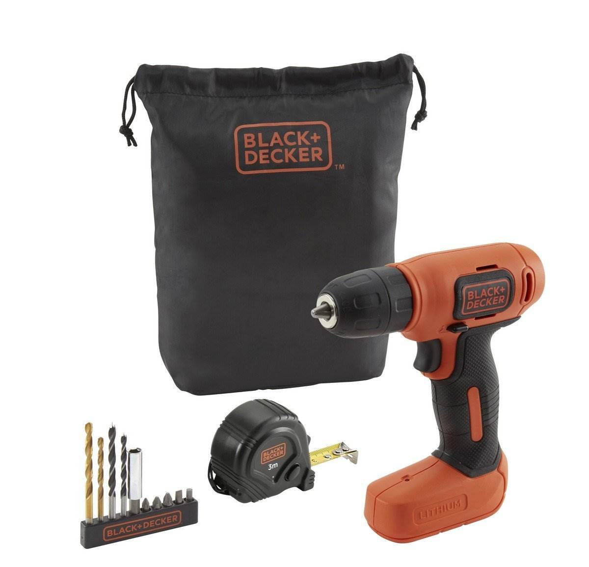 Black m10g Decker BDCD8GPA-IN  7m6g2V Li-Ion Cordless Drill Kit m4gOrange, 14-Piecesm5g