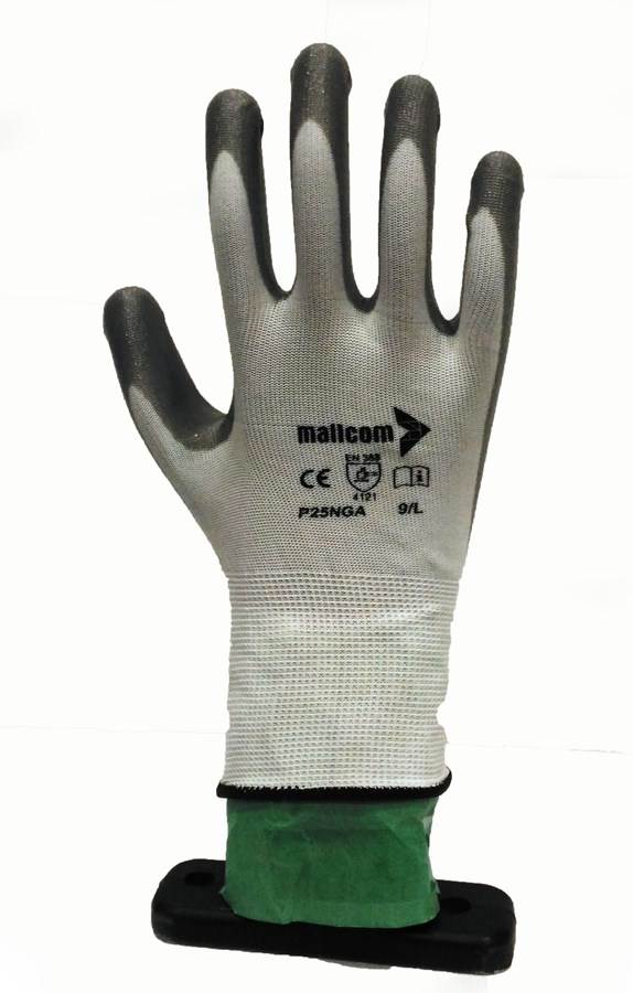 Mallcom P25NGA White liner with NBR coating glove