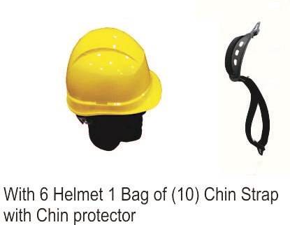 Mallcom Yellow Diamond III helmet with chin straps with chin protectors