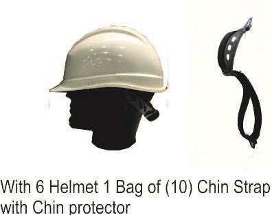 Mallcom White Diamond III helmet with chin straps with chin protectors