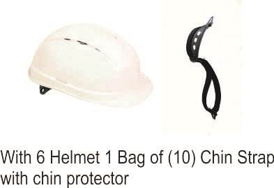 Mallcom White Diamond XI helmet with chin straps with chin protectors