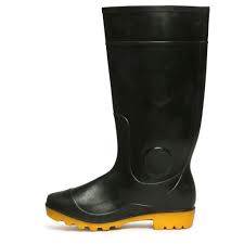 Hillson Black and Yellow Plain Toe Gumboot Century 202 Size 7