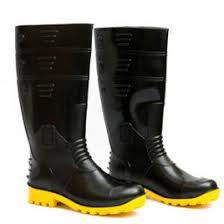 Hillson Welcome Black and Yellow Plain Toe Gumboot Size 9