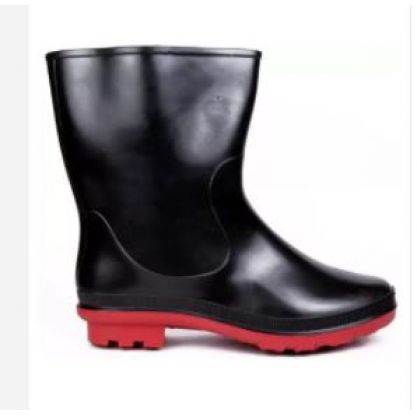 Hillson DON Black m10g Red Plain Toe Gumboot Size 8