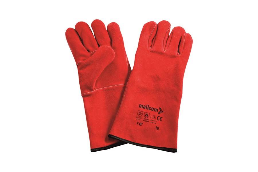 Mallcom F 437 Red split leather gloves